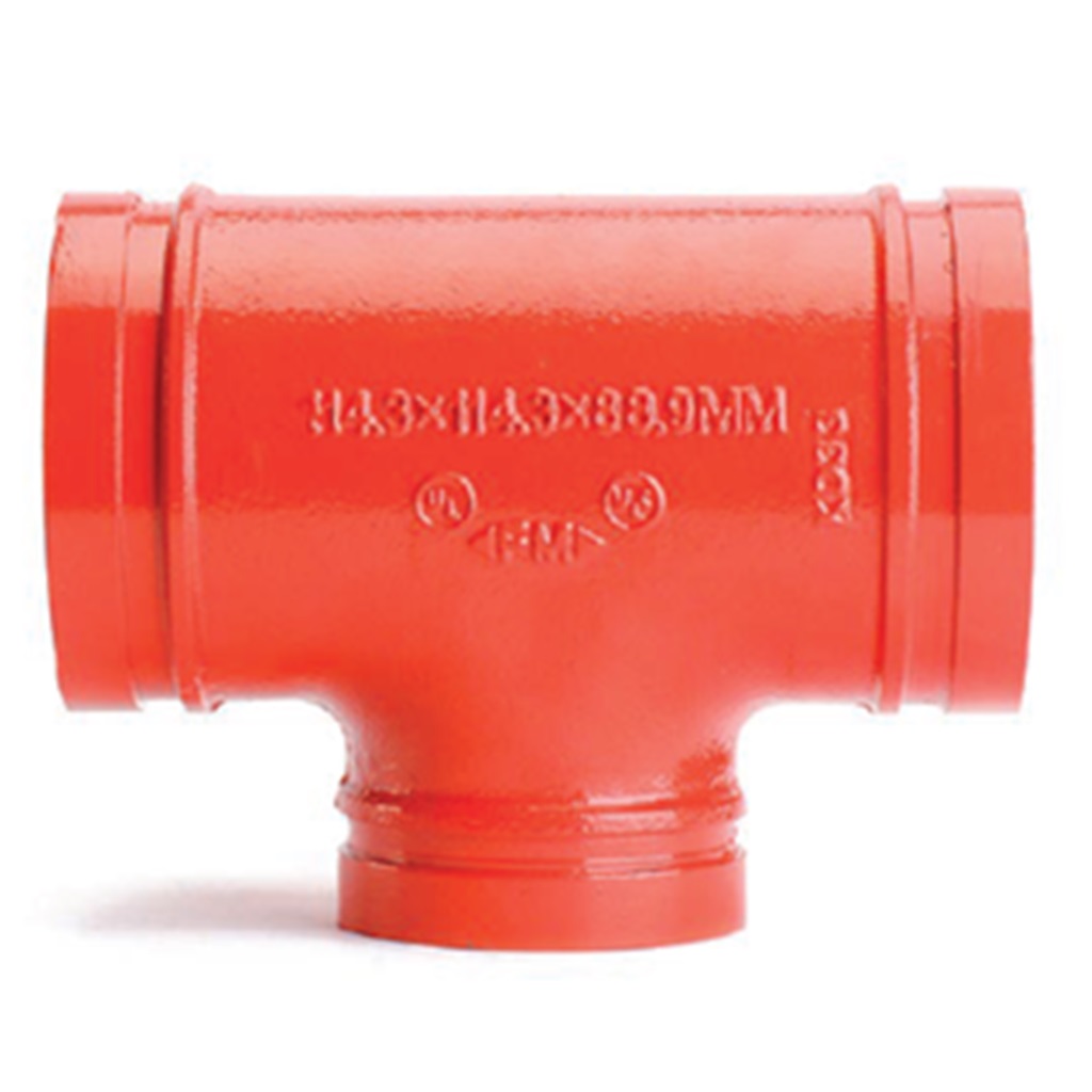 Te Reducida 5" DN125 x 2.5" DN50 Rojo